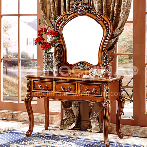 GH-01- European classical style, Thailand imported rubber wood, hand-carved, metal handle, European classical dressing table